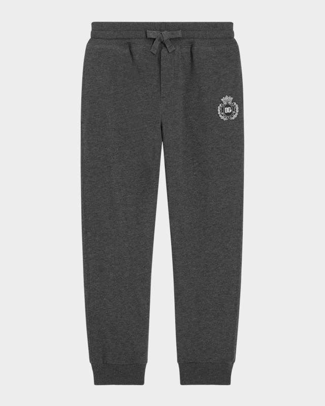 Boy's Melange Knit Cotton Jog Pants, Size 4-